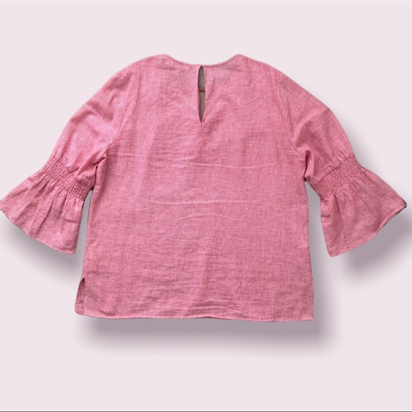 Tunic Style MK Linen Blouse with gold neck embellishment - Picture 2 of 7